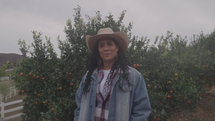 A woman standing outside
