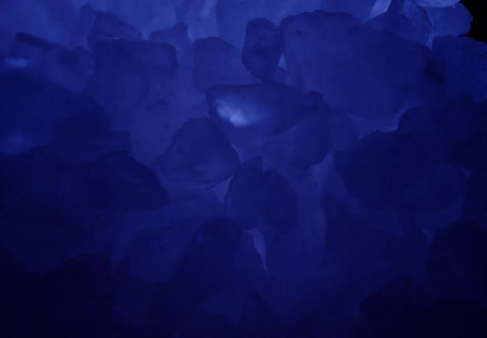 Glowing blue stones