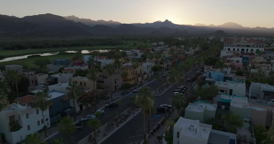 A large town by the mountains