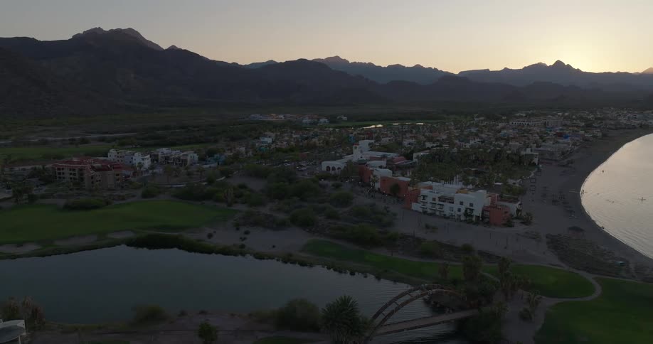 A large area at sunset