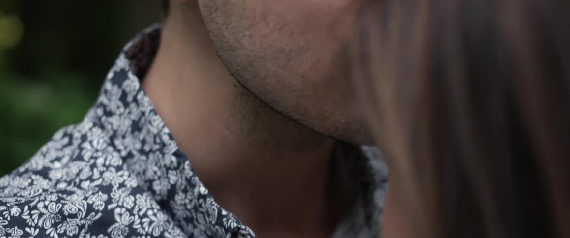 Close up of man and woman embracing
