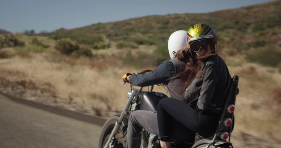 Couple on a motorcycle ride