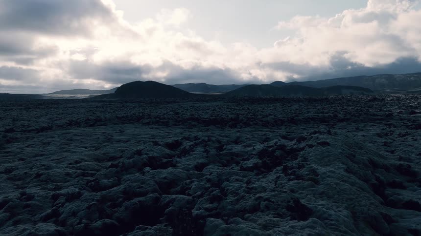The landscape is covered with stone
