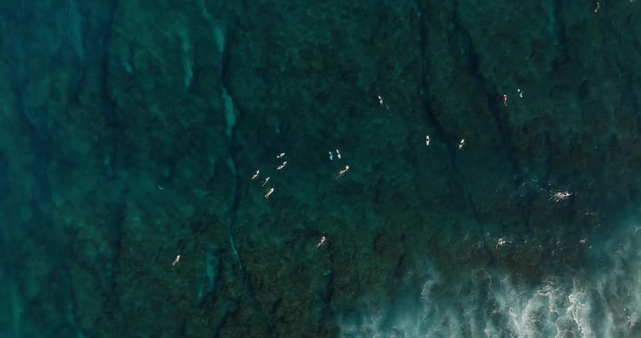 Looking down at the open ocean