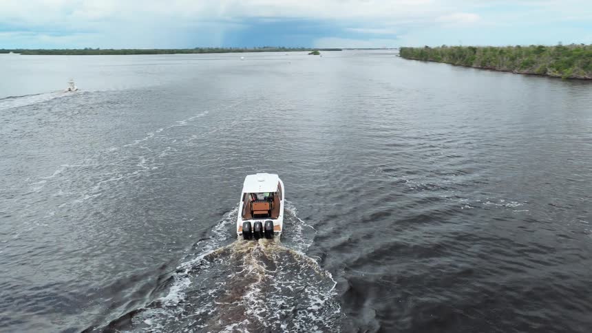 A boat out on the river