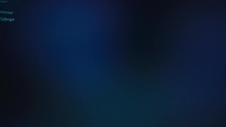 Text and symbols running through a screen