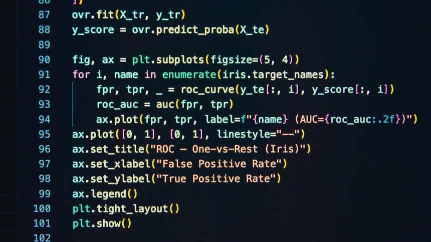 Python code snippet showing the creation and visualization of a confusion matrix using matplotlib and numpy