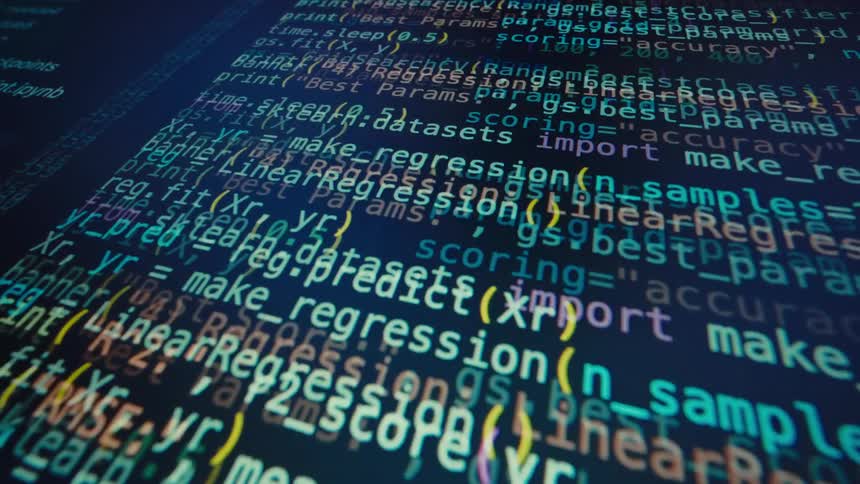 Lines of python code displayed on a screen