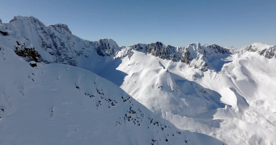 The mountains are covered with snow
