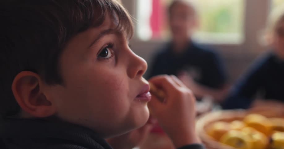 A child eating food