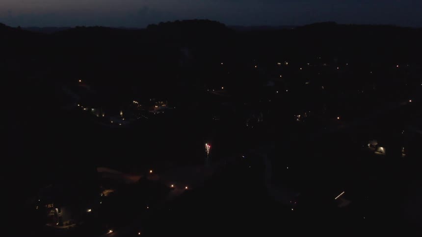 Fireworks light up the sky