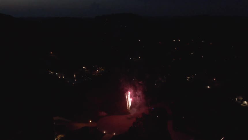 Fireworks light up the sky