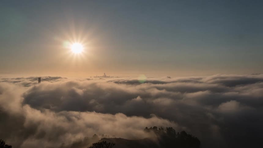 The sun seen from above the clouds
