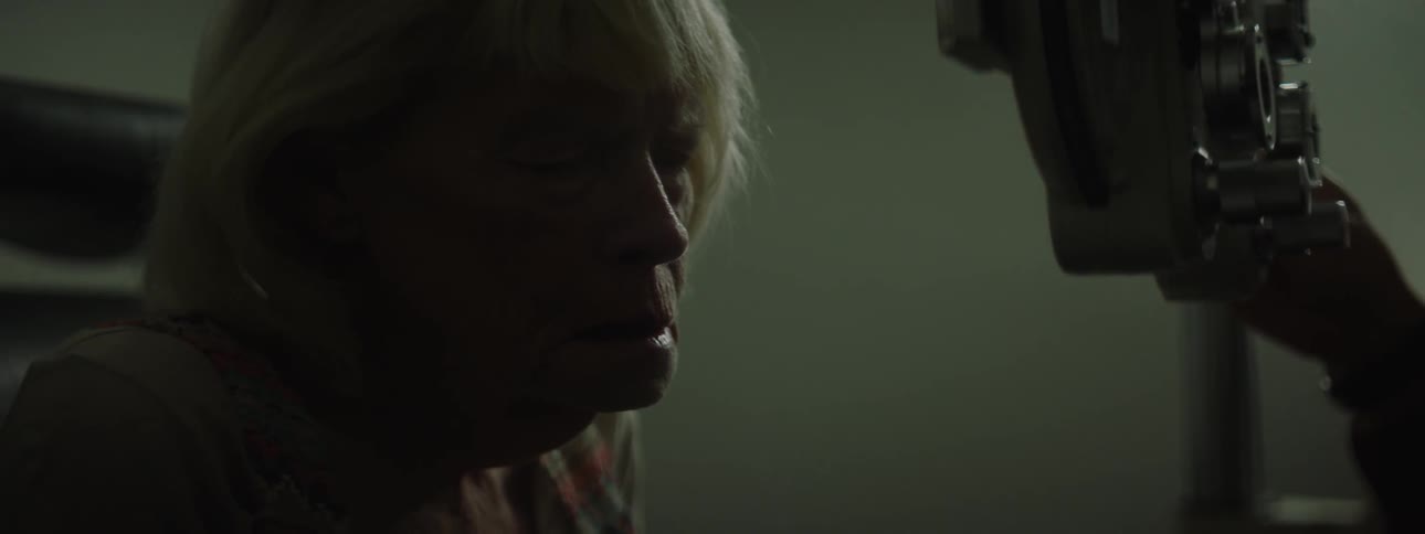 Close up of an elderly couple's faces
