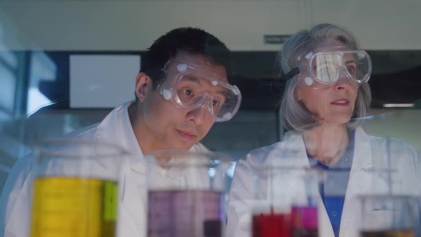 A couple scientists in a lab