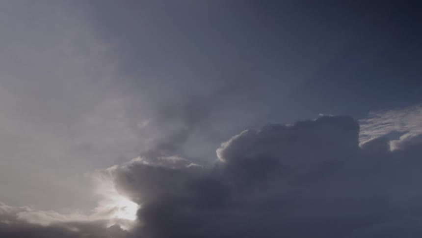 Aerial of moving clouds in the sky during daytime