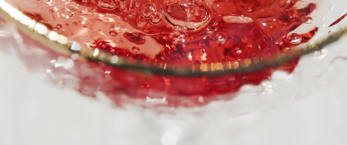 Red liquid in a cup