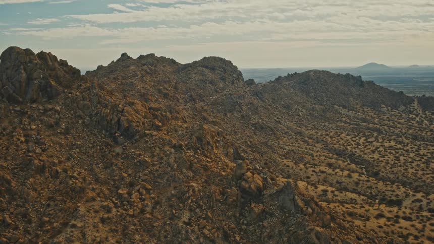 The landscape is covered with mountains