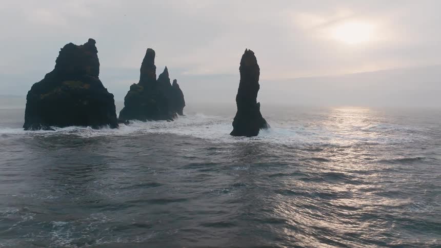 Rocky outcroppings in the ocean