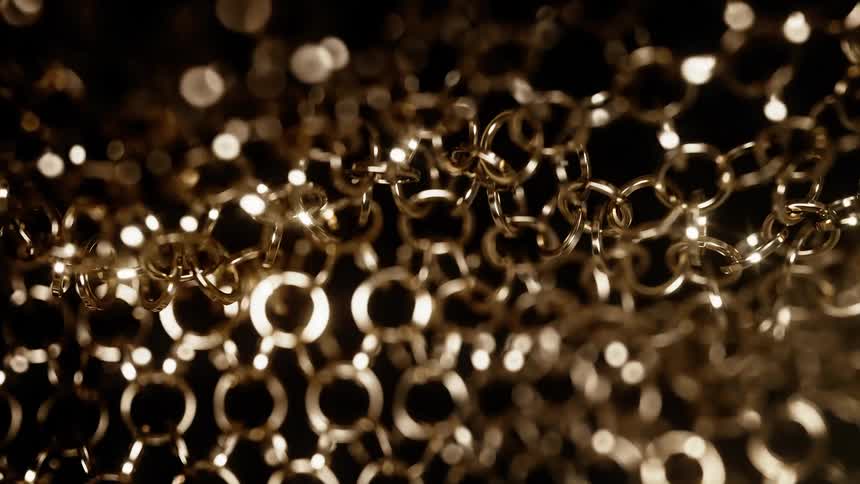 Gold chains flow like water