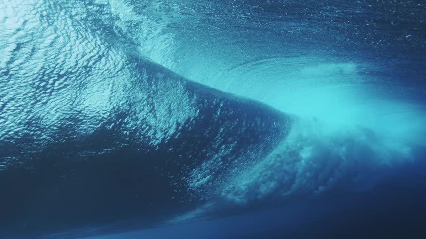 A wave seen from underwater