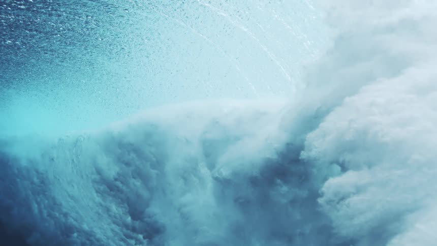 A wave seen from underwater