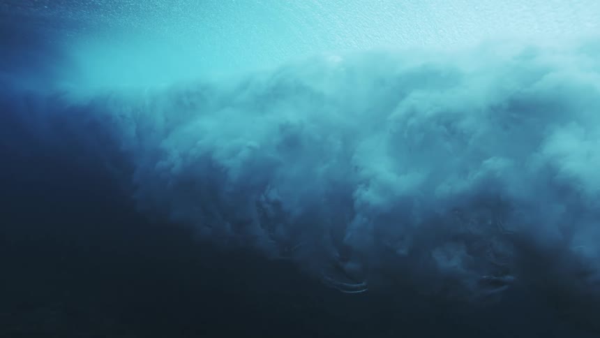 A wave viewed from underwater