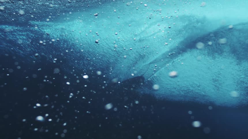 A wave seen from underwater