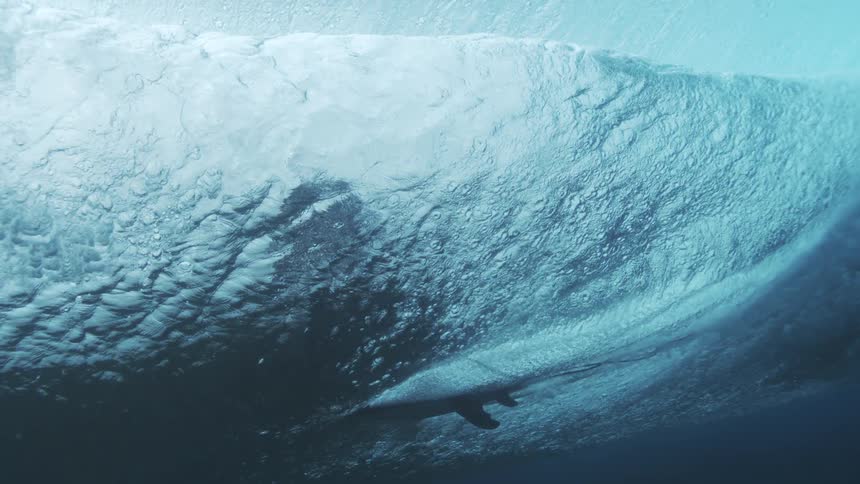 A wave seen from underwater