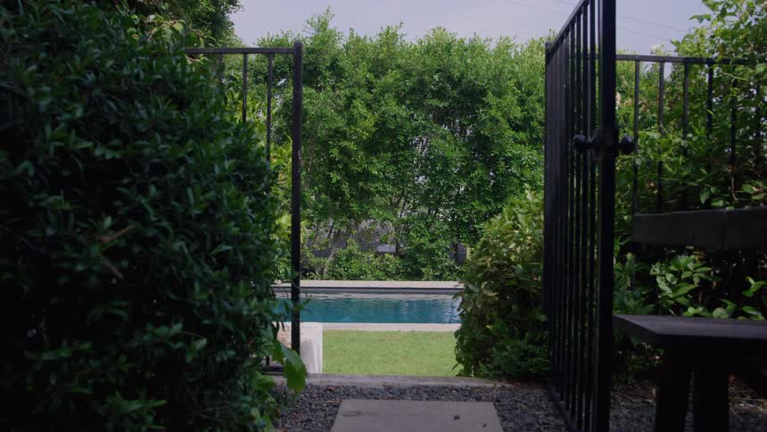 A pool in a garden