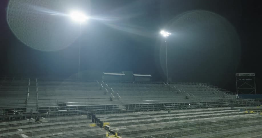 A large empty sports stadium