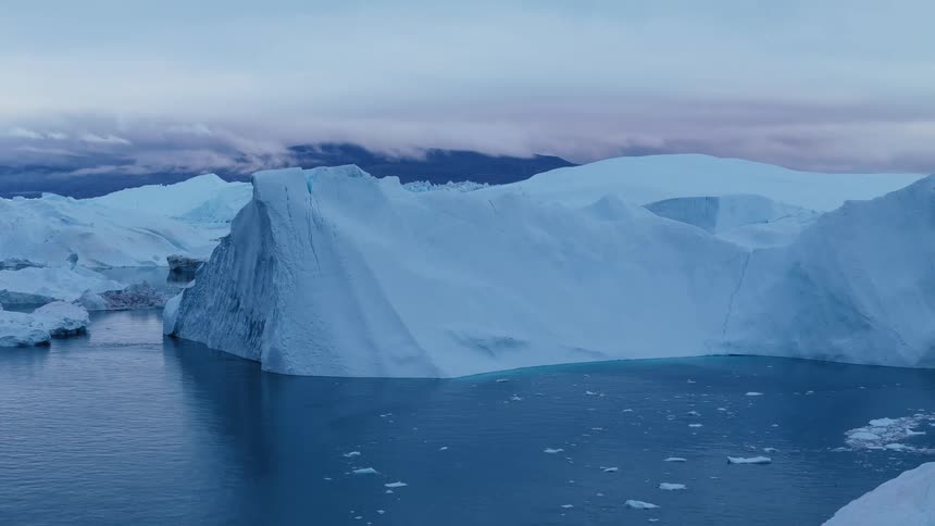 Icebergs in the ocean
