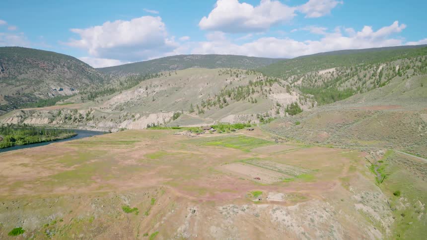 The mountains and valley are covered with green