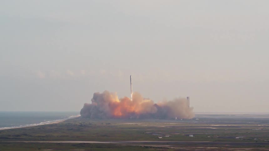 Rocket launch from far away