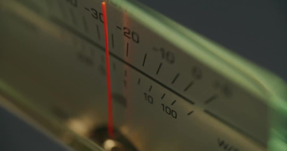 A meter with the needle wavering towards the left