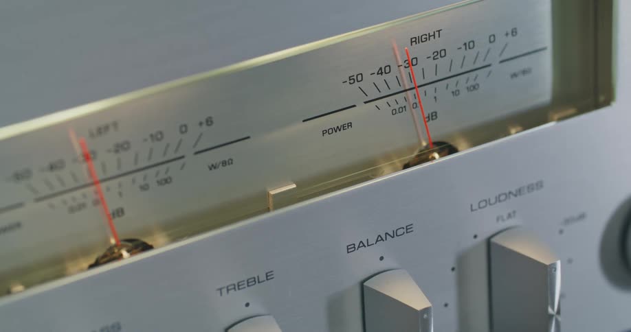 Analog meters display the current state created by the settings on audio equipment