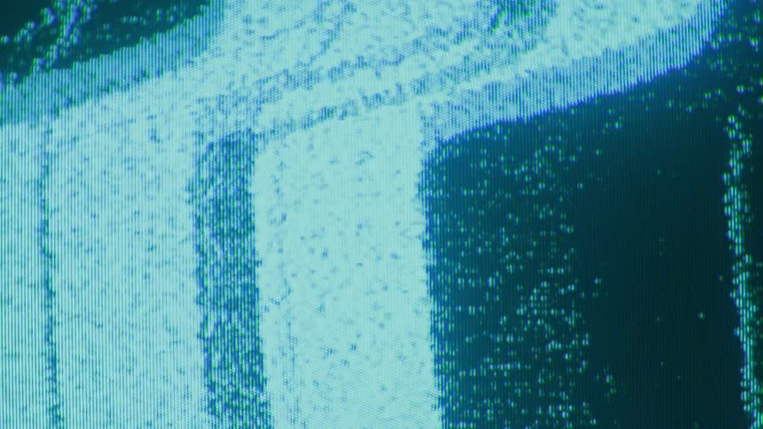 Distorted broadcast pattern jiggles on a screen