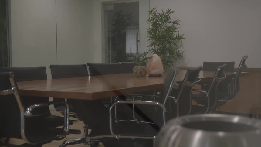 Interior of an empty conference room in an office building during daytime