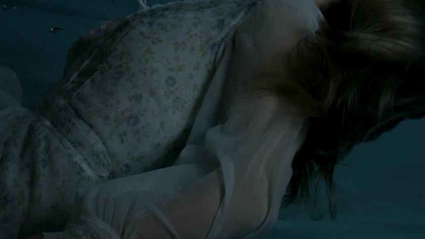 The woman is falling backwards