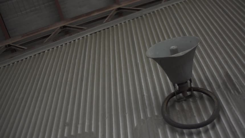 View of a loudspeaker on a wall