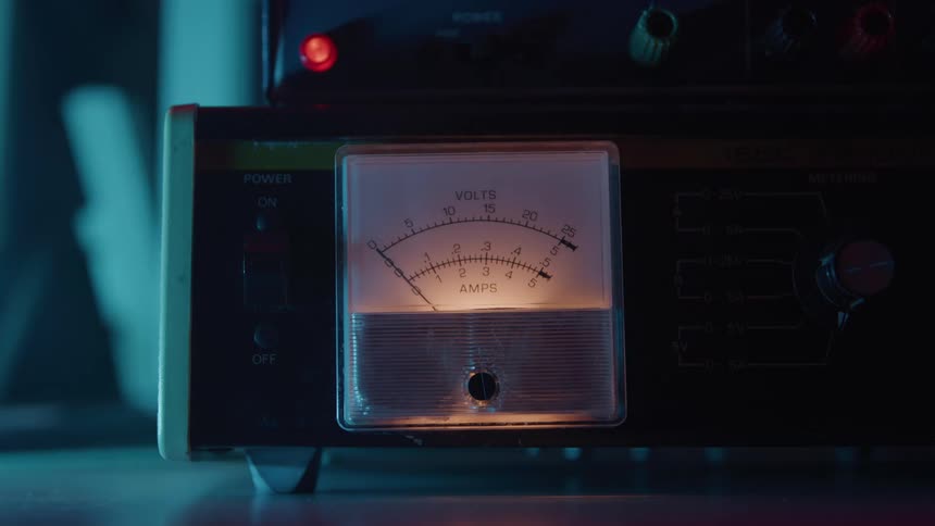 The person turns on the voltage meter