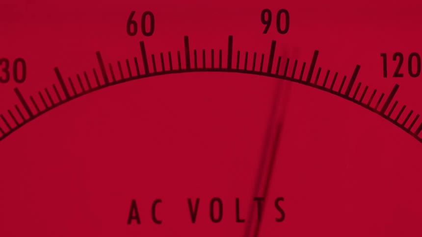 The meter on the voltage monitor rises