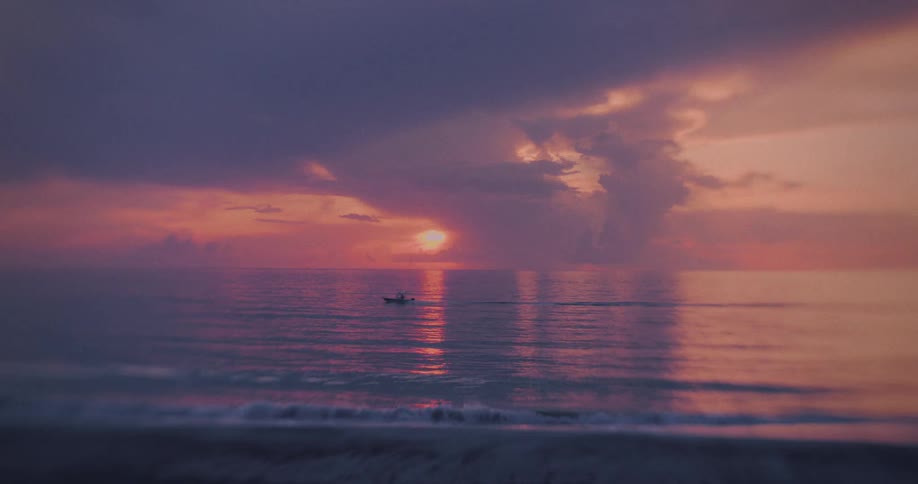The ocean at sunset