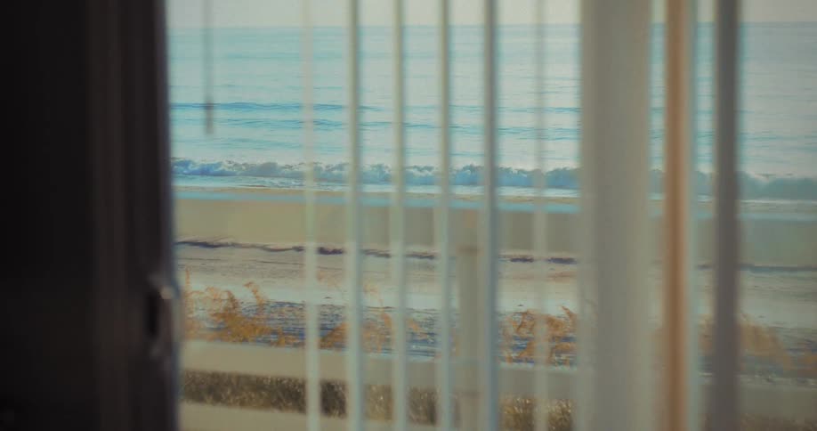 The beach seen from a balcony