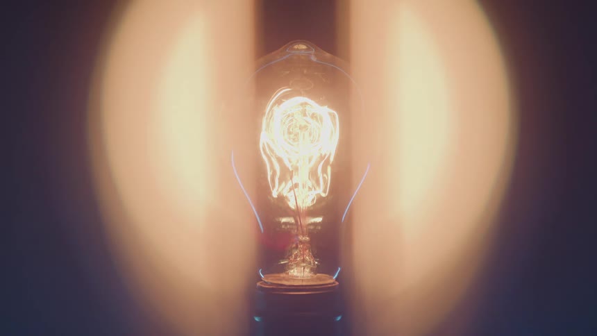 An old lightbulb turns on