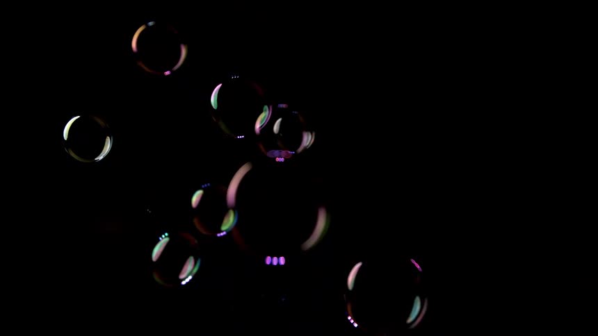 Several bubbles floating in the air