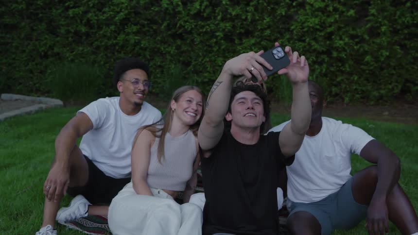 A group of friends taking a selfie together