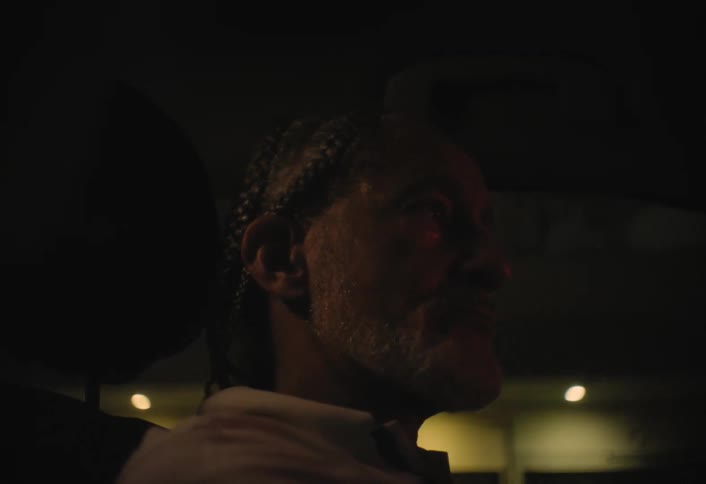 Man driving at night