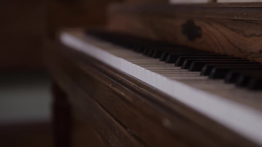 A close up of piano keys
