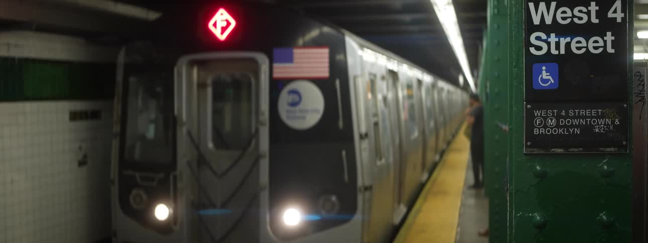 A view of a train in a subway station